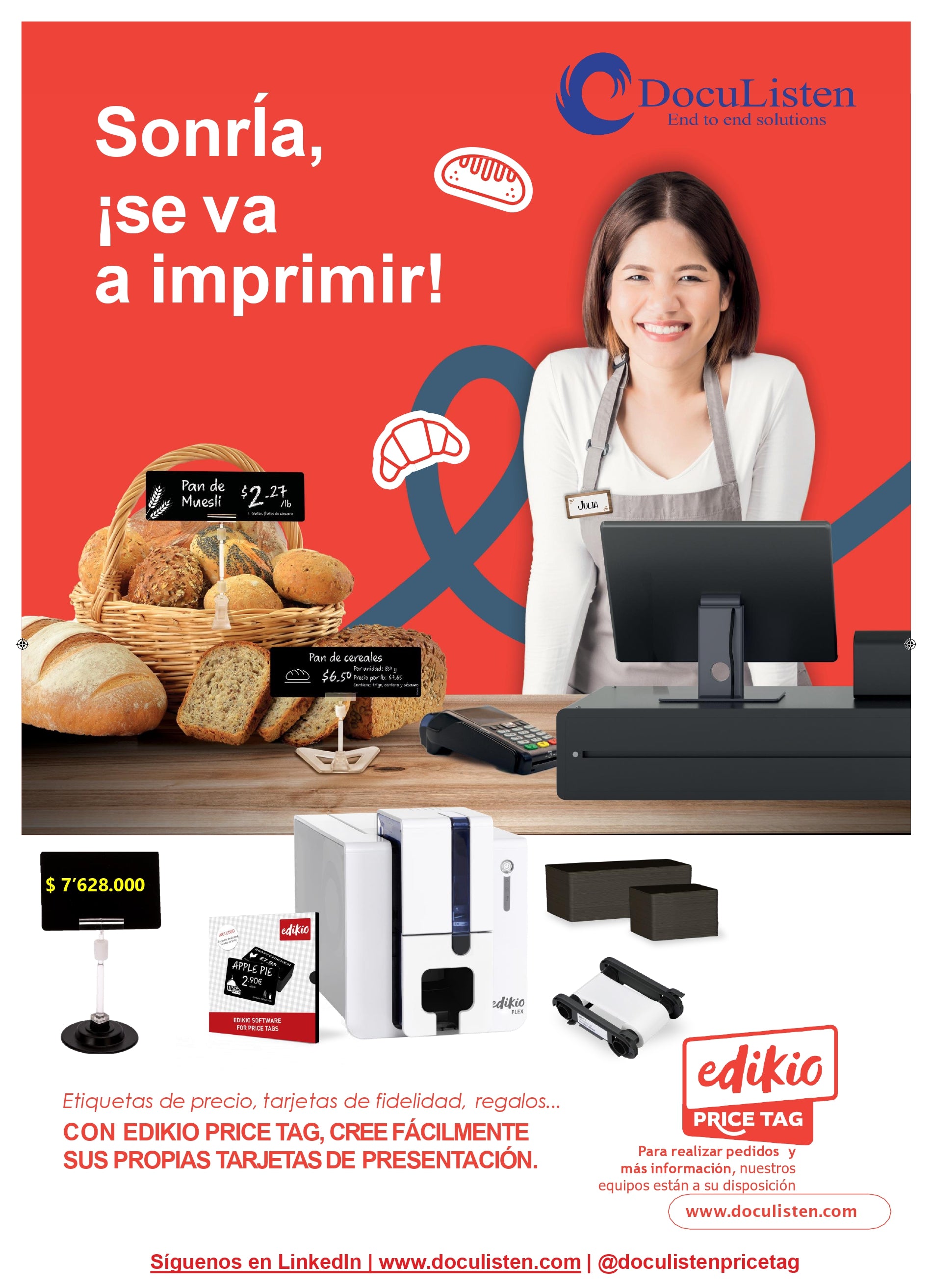Impresora de Etiquetas PVC Edikio Flex | Impresión a Color para Etiquetas y Carnés