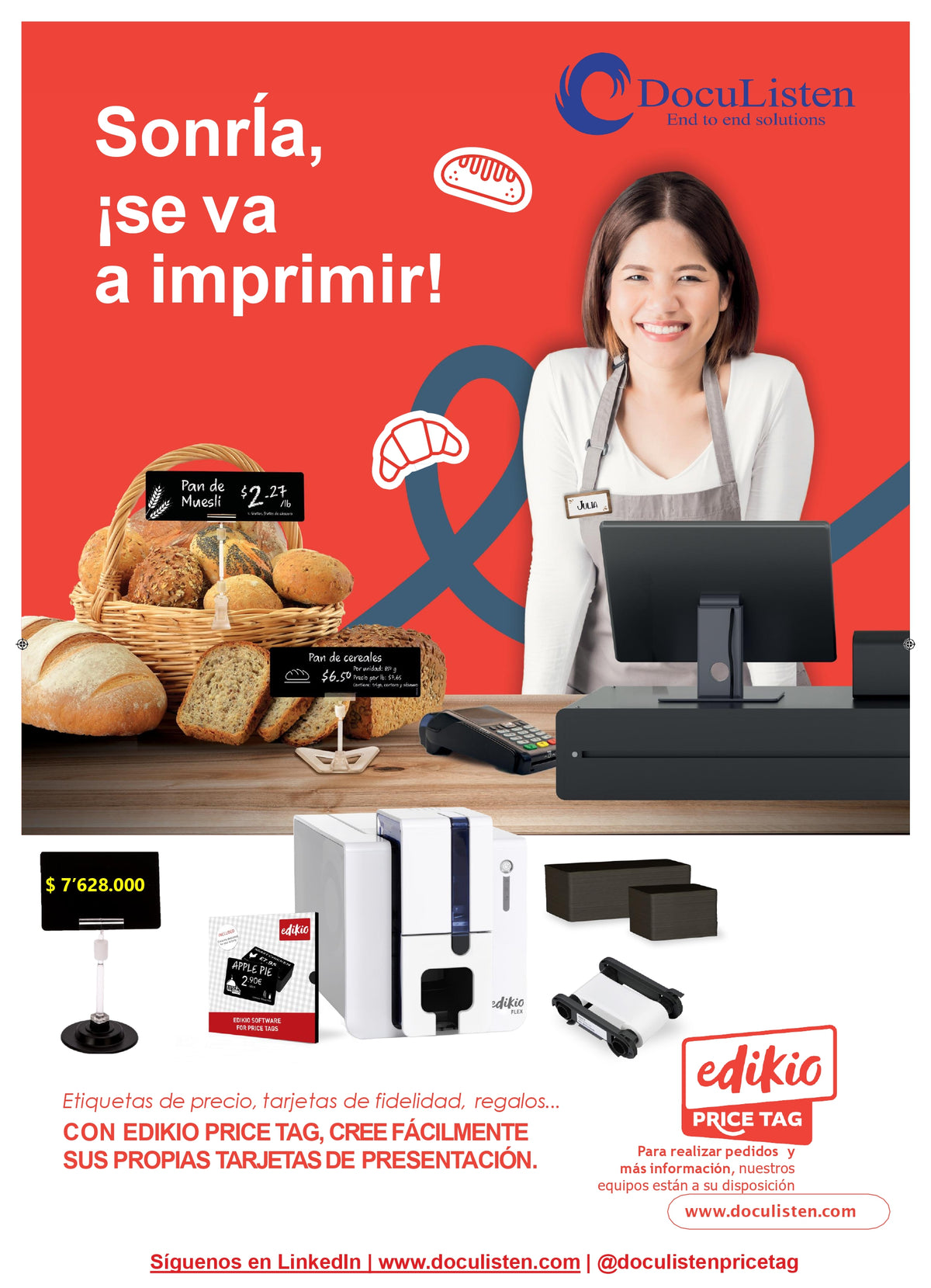 Impresora de Etiquetas para Buffet Edikio Flex Guest | Tarjetas PVC para Hoteles y Restaurantes