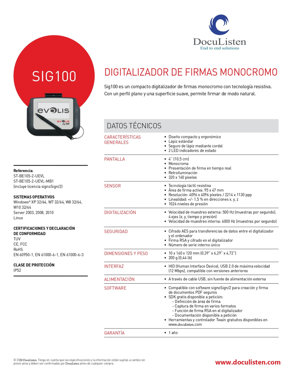Tableta de Firma Electrónica Sig100 | Captura de Firmas Digitales Segura